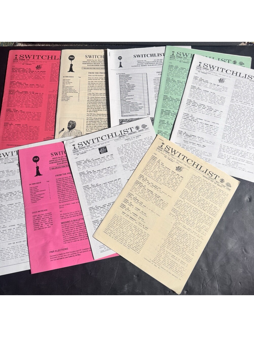 Vintage Switchlist Pamphlet Lot Pacific Northwest Region NMRA 1997-2003 Railway